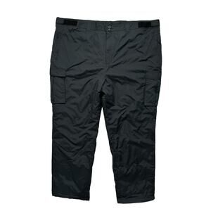 KING SIZE Black Cargo Snow Ski Pants Size 4XL Tall Mens Adjustable Waist